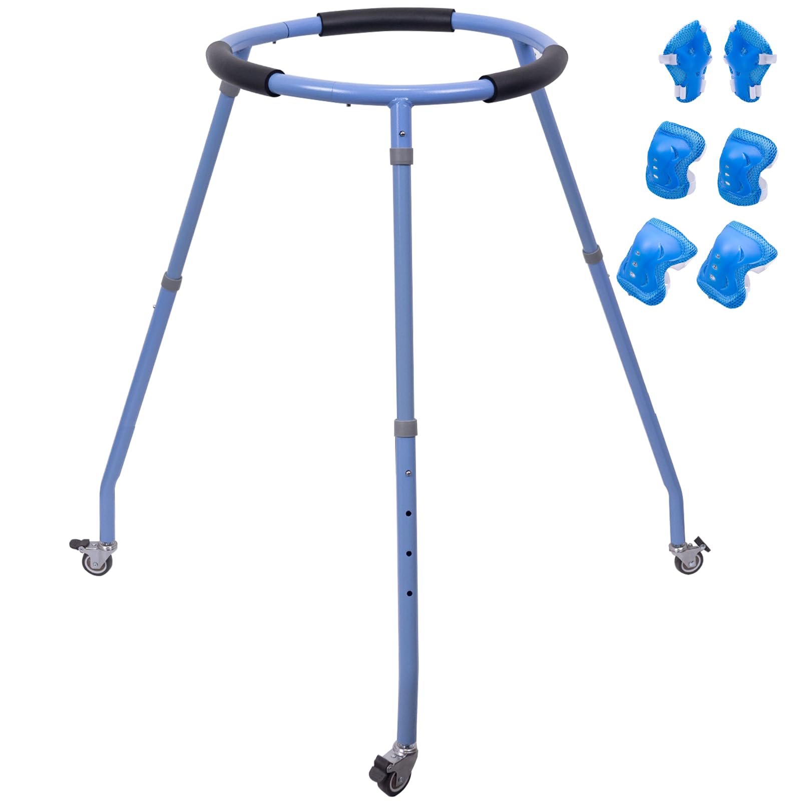 Roller Skate Trainer,Includes a Pair of Skating Protective Gear,Skating Learning Aid & Support with Adjustable Height for Boys or Girls,Learn Balance on Inline Skates for Beginners,Blue