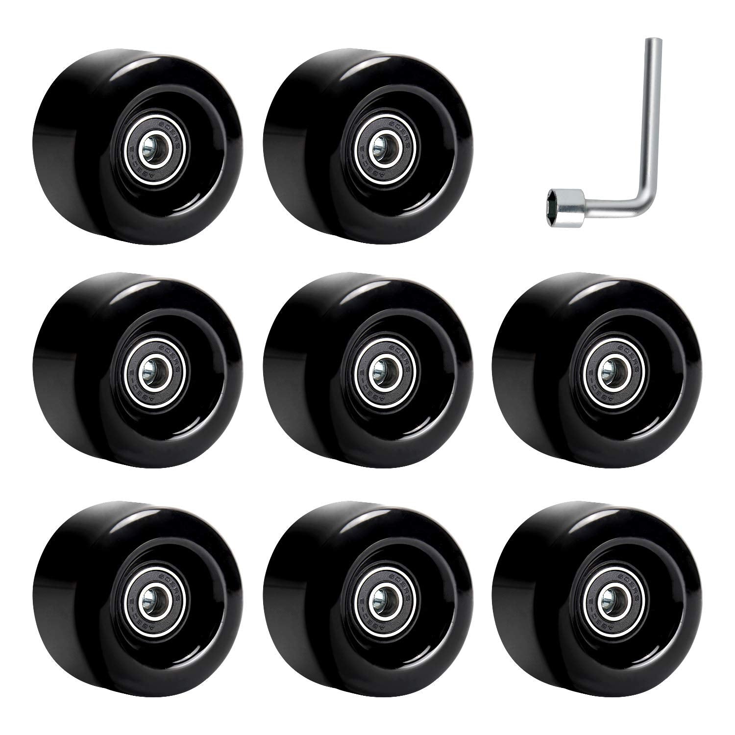 TOBWOLF Quad Roller Skate Wheels, 8 Pack 58 x 32mm 82A Replacement Wheels