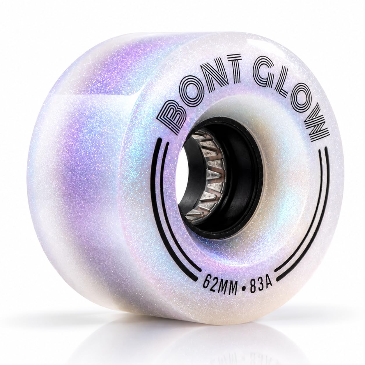 Bont Glow Battery-Free LED Light Up Roller Skate Wheels, Outdoor Quad Skate Wheels, 62x35mm 83A, Pack of 4 (Angelic Aqua)