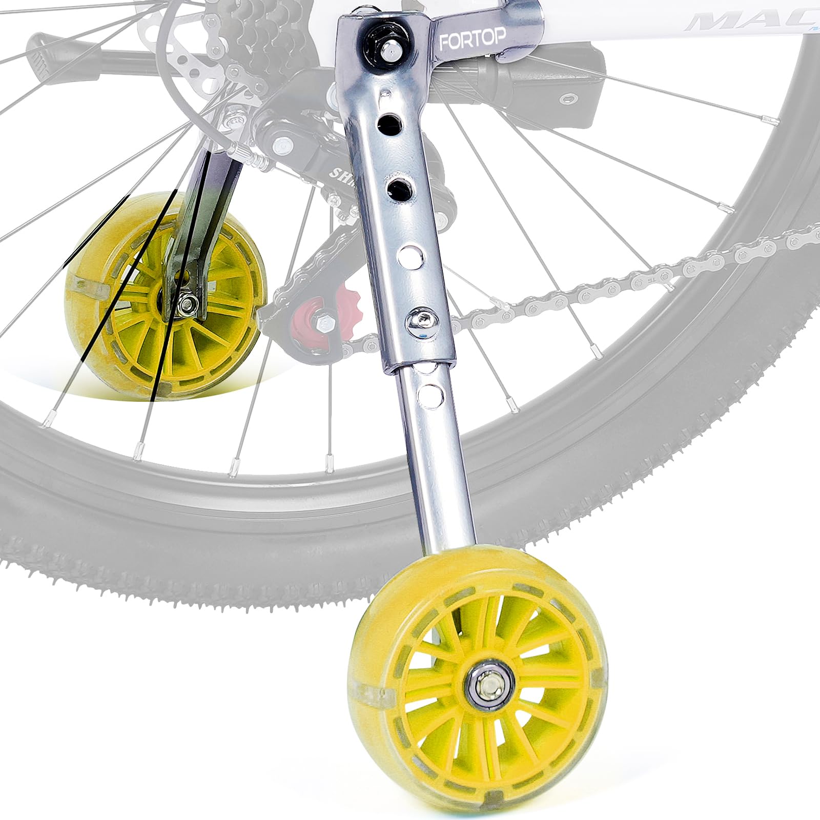 Kids' Bike Stabilizers Training Wheels - Heavy-Duty Durable Steel for 16-22 Inch Variable Speed Bicycle, Durable Easy Install & Rust-Resistany for Safe Riding (Ages 3-8) (Yellow, 16inch-22inch)