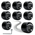 78A Quad Roller Skate Wheels 8 Pack 65x36mm with ABEC-9 Bearings Installed - Smooth Quiet Urethane Wheels for Indoor Outdoor Double Row Roller Skating, Replacement Accessories